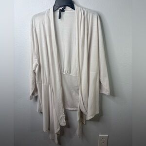 Allie & Rob 3X White 3/4 length sleeve Cardigan